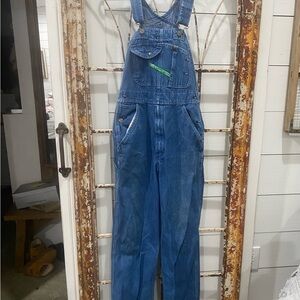 Key Denim Overalls with Green Logo 30x32